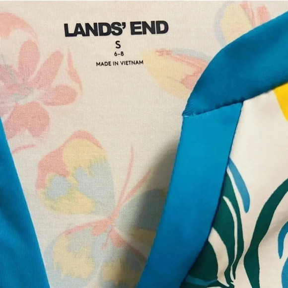 Lands End Swim Dress Rash Guard Tunic Cover Up V-Neck Long Sleeve Coverup Size S - Picture 4 of 7